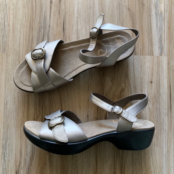dansko gold sandals
